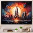 thumbnail image 1 of Designart "Expressionistic Launch Flare I" Rocketship Floater Framed Canvas Wall Art, 1 of 5