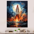 thumbnail image 1 of Designart "Expressionistic Launch Flare IV" Rocketship Canvas Art Print, 1 of 7