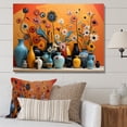 thumbnail image 1 of Designart "Expressions of Boho Pottery in Orange II" Geometric Wall Art - Bohemian Blue Boho Pottery Hallway Wall Art Decor, 1 of 4
