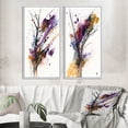 thumbnail image 1 of Designart "Expressive Bouquet Abstract on White I" Abstract Painting Framed Wall Art Set Of 2 - Modern Purple Gallery Wall Frame Set For Home Decor, 1 of 6