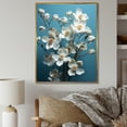 thumbnail image 1 of Designart "Expressive Grey And Blue Dogwood III" Dogwood Floater Framed Wall Art Living Room, 1 of 5