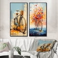 thumbnail image 1 of Designart "Expressive Journeys on a Bicycle I" Bicycle Framed Wall Art Set Of 2 - Yellow Transportation Framed Wall Art Set Of 2, 1 of 7