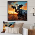 thumbnail image 1 of Designart "Expressive Portrait Of A Colorful Cow" Animals Cow Floater Framed Wall Decor, 1 of 5