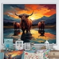 thumbnail image 1 of Designart "Expressive Yaks On The Horizon II" Yaks Floater Framed Wall Art Living Room, 1 of 5