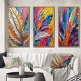 thumbnail image 1 of Designart "Exquisite Boho Glam Gold Feather Painting III" Feathers Framed Wall Art Set Of 3 - Gold Modern Frame Gallery Wall Set For Home Decor, 1 of 6