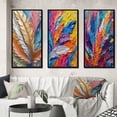 thumbnail image 1 of Designart "Exquisite Boho Glam Gold Feather Painting III" Feathers Framed Wall Art Set Of 3 - Gold Modern Frame Gallery Wall Set For Home Decor, 1 of 6