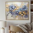 thumbnail image 1 of Designart "Exquisite Violets In Blue And Gold Hues I" Violets Floater Framed Canvas Wall Art, 1 of 5