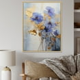 thumbnail image 1 of Designart "Exquisite Violets In Blue And Gold Hues III" Violets Floater Framed Canvas Wall Art, 1 of 5
