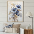 thumbnail image 1 of Designart "Exquisite Violets In Blue And Gold Hues IV" Violets Floater Framed Wall Art Prints, 1 of 5