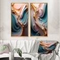 thumbnail image 1 of Designart "Exquisite Wave Symphony Liquid Gold and Pink III" Abstract Shapes Framed Wall Art Set Of 2 - Transitional Gold Frame Gallery Set For Office Decor, 1 of 6