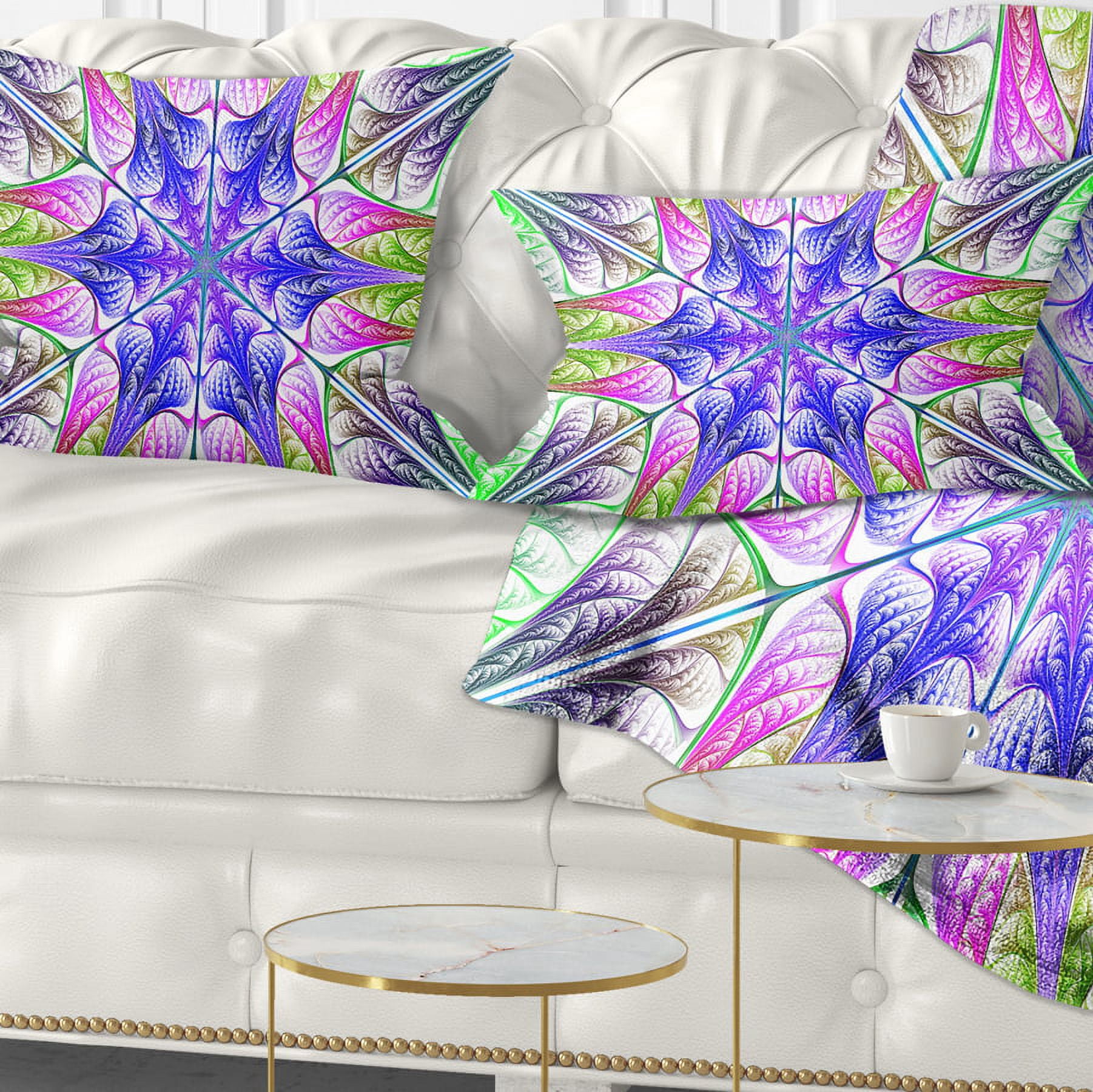 Designart Extraordinary Fractal Light Green Art - Abstract Throw Pillow - 12x20
