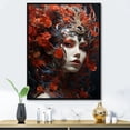 thumbnail image 1 of Designart "Extremely Detailed Woman Tachisme Art II" Portrait Floater Framed Canvas Wall Art, 1 of 7