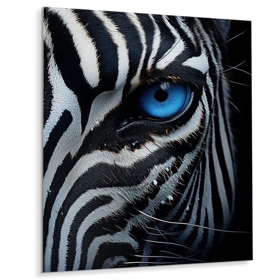 Designart "Eye Closeup Zebra II" Animals Zebra Metal Art Print