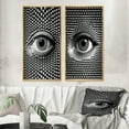 thumbnail image 1 of Designart "Eye Encapsulated in Circular Infinity I" Modern Geometric Framed Wall Art Set Of 2 - Modern Black Frame Gallery Set For Office Decor, 1 of 6
