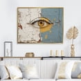 thumbnail image 1 of Designart "Eye Expression Yellow and Grey Abstraction" Figurative Framed Wall Art - Glam Yellow Eye Living Room Framed Canvas Art, 1 of 6