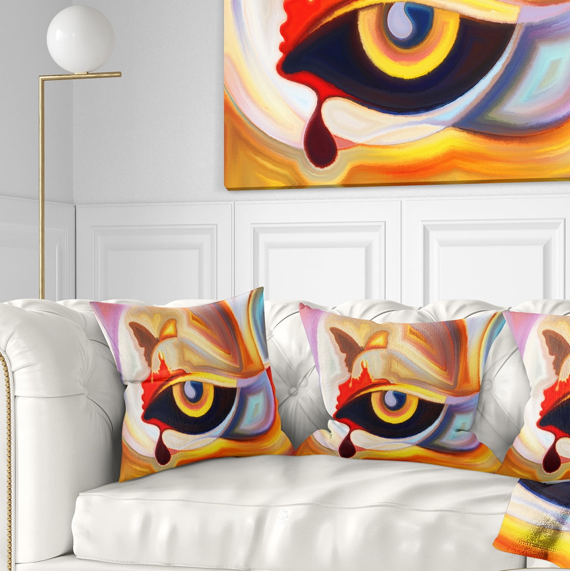 Designart Eye s Intuition - Abstract Throw Pillow - 16x16