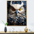 thumbnail image 1 of Designart "Eyes Of The Owl Hidden In Shadows" Animals Owl Floater Framed Wall Art Prints, 1 of 5