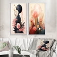 thumbnail image 1 of Designart "Faded Vintage Boho Flower Collage II" Other Plants & Flowers Framed Wall Art Set Of 2 - Traditional Pink Framed Canvas Set For Living Room Decor, 1 of 6