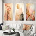 thumbnail image 1 of Designart "Faded Vintage Boho Flower Collage IV" Other Plants & Flowers Framed Wall Art Set Of 3 - Pink Other Plants & Flowers Frame Gallery Wall Set For Home Decor, 1 of 7