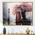 thumbnail image 1 of Designart "Fading Conversations Pink Telephone Booth" Telephone Booth Floater Framed Wall Art Living Room, 1 of 7