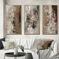 thumbnail image 1 of Designart "Fading Passion Retro Beige and Red Abstract II" Abstract Painting Framed Wall Art Set Of 3 - Red Modern Frame Gallery Wall Set For Home Decor, 1 of 6