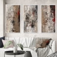 thumbnail image 1 of Designart "Fading Passion Retro Beige and Red Abstract II" Abstract Painting Framed Wall Art Set Of 3 - Red Modern Frame Gallery Wall Set For Home Decor, 1 of 6