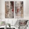 thumbnail image 1 of Designart "Fading Passion Retro Beige and Red Abstract" Abstract Painting Wall Art Set Of 2 - Modern Red Gallery Set For Office Decor, 1 of 6