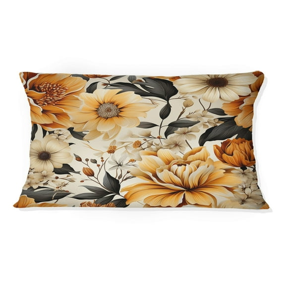 Designart "Fall Floral Cottage" Floral Printed Throw Pillow
