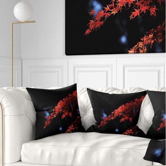 Designart Fall Foliage of Maple Leaves - Abstract Throw Pillow - 16x16