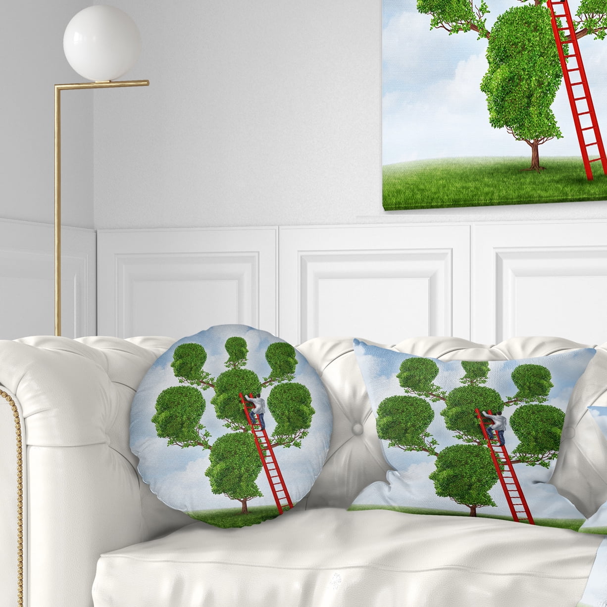 Designart Family Therapy - Abstract Throw Pillow - 12x20