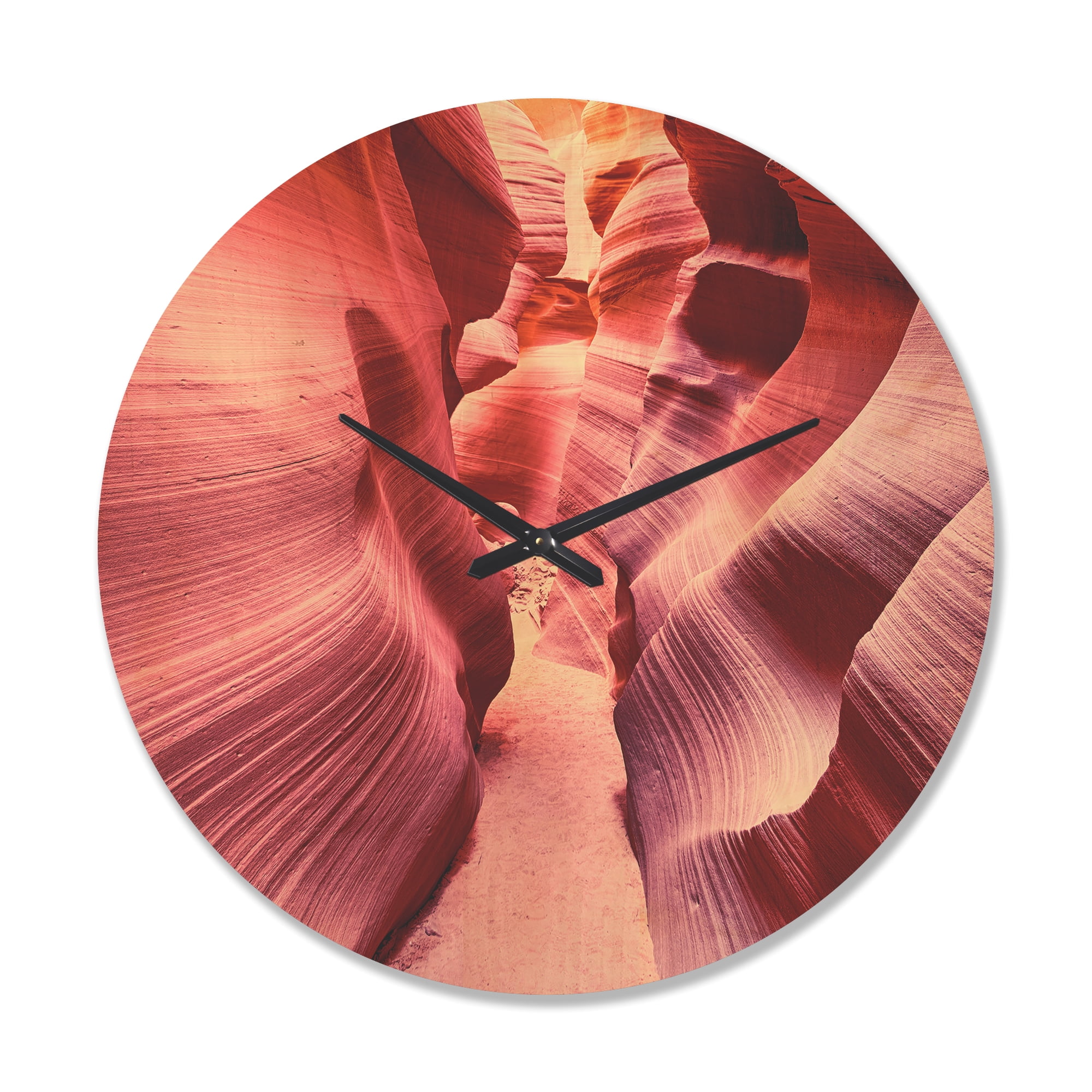 Designart 'Famous Antelope Canyon Landscape' Modern Wood Wall Clock