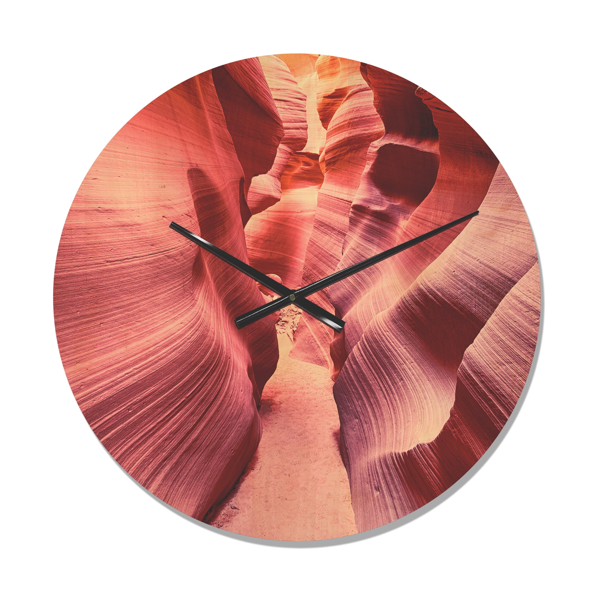 Designart 'Famous Antelope Canyon Landscape' Modern Wood Wall Clock