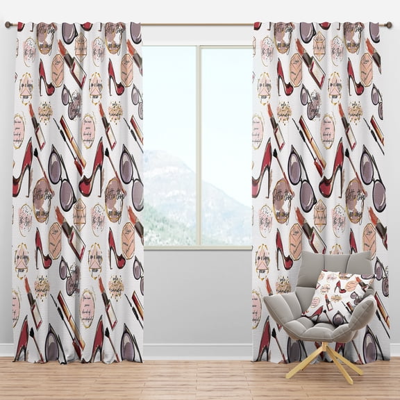 Designart 'Fancy Happy Woman Makeup' Modern Blackout Curtain Panel