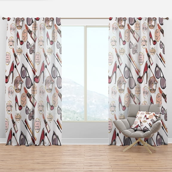 Designart 'Fancy Happy Woman Makeup' Modern Curtain Panel