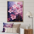 thumbnail image 1 of Designart "Fantasia In Neon" Violets Floater Framed Canvas Prints, 1 of 5