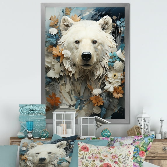 Designart "Fantastic Bear Fantasy World" Animals Bear Picture Framed Wall Decor