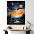 thumbnail image 1 of Designart "Fantasy Adventure In High-Flying Balloon" Hot Air Balloon Canvas Wall Art, 1 of 7