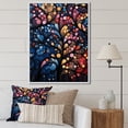 thumbnail image 1 of Designart "Fantasy Tree in Pink and Blue Floral I" Floral Framed Wall Art - Global Colorful Tree African Hallway Framed Wall Art Decor, 1 of 6