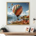 thumbnail image 1 of Designart "Fantasy Vision Of Hot Air Balloons I" Hot Air Balloon Floater Framed Wall Art Living Room, 1 of 5
