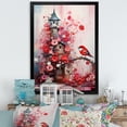 thumbnail image 1 of Designart "Farm Door Adorned with Pink Christmas Wreath III" Floral Framed Wall Art - Modern Pink Abstract Floral Living Room Framed Canvas Art, 1 of 6
