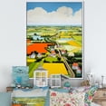 thumbnail image 1 of Designart "Farm Landscape With De Stijl Flair" Countryside Floater Framed Canvas Art Print, 1 of 5
