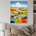 thumbnail image 1 of Designart "Farm Landscape With De Stijl Flair I" Countryside Floater Framed Wall Art Prints, 1 of 5