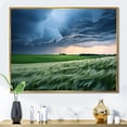 thumbnail image 1 of Designart "Farm Life Under Stormy Skies IV" Landscapes Framed Wall Art - Traditional Green Storms Hallway Framed Wall Art Decor, 1 of 6