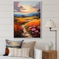 thumbnail image 1 of Designart "Farm Summer Fauvist landscape V" Floral Floater Framed Canvas Print, 1 of 7