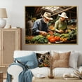 thumbnail image 1 of Designart "Farmers Food Market Painting Dot" Vegetables Floater Framed Wall Decor, 1 of 7