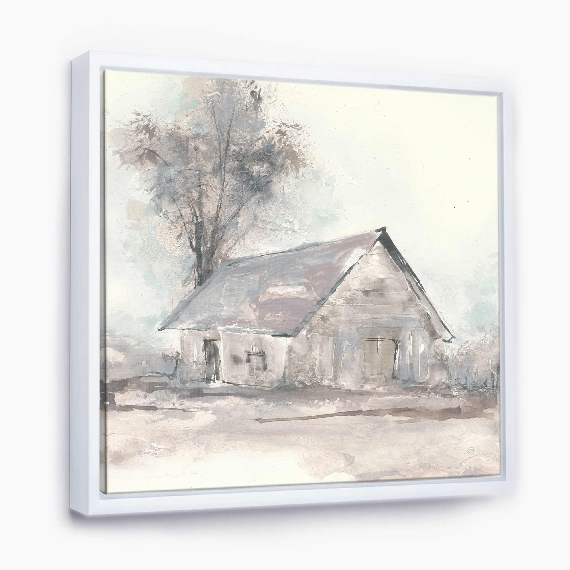 Designart ' Farmhouse Barn Grey III ' Modern Farmhouse Framed Canvas