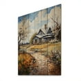 thumbnail image 1 of Designart "Farmhouse Country gracefulness Pointillism I" Landscape & Nature Print on Natural Pine Wood, 1 of 5