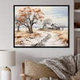 thumbnail image 1 of Designart "Farmhouse Farmstead Winter Painting II" Farm Floater Framed Canvas Wall Art, 1 of 7