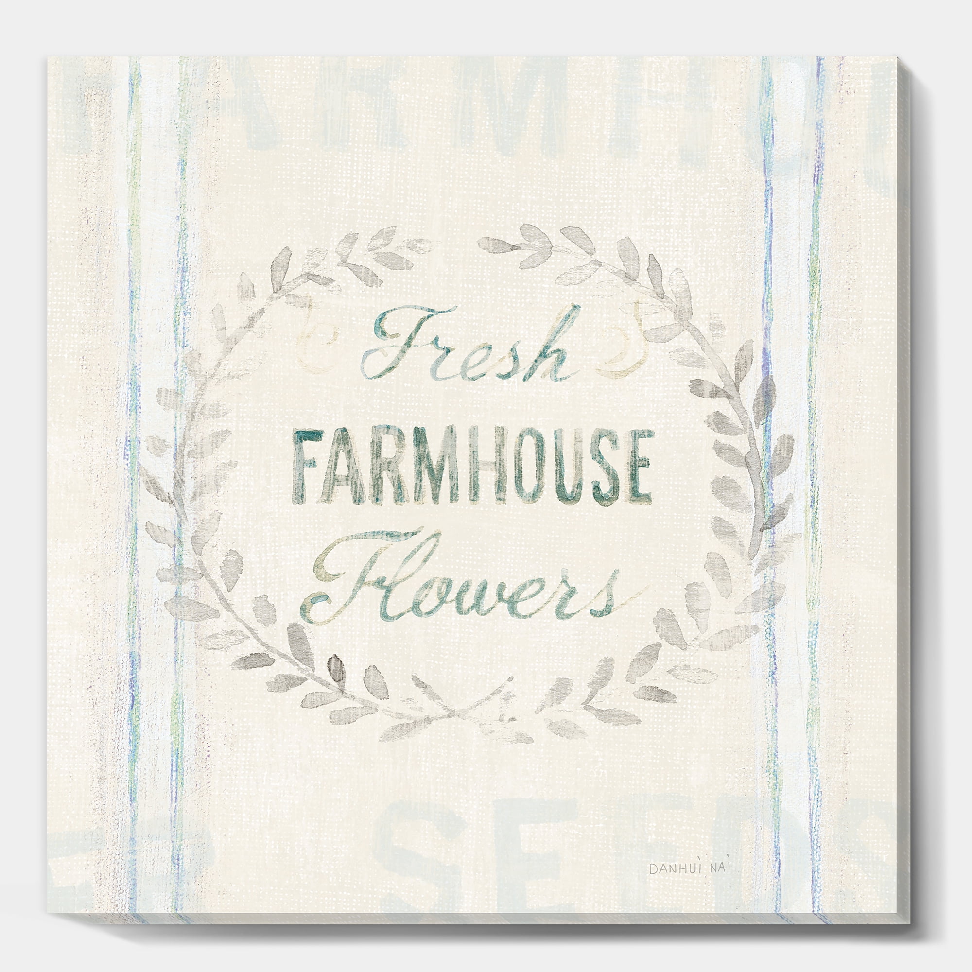Designart 'Farmhouse Florals VIII' Farmhouse Premium Canvas Wall Art