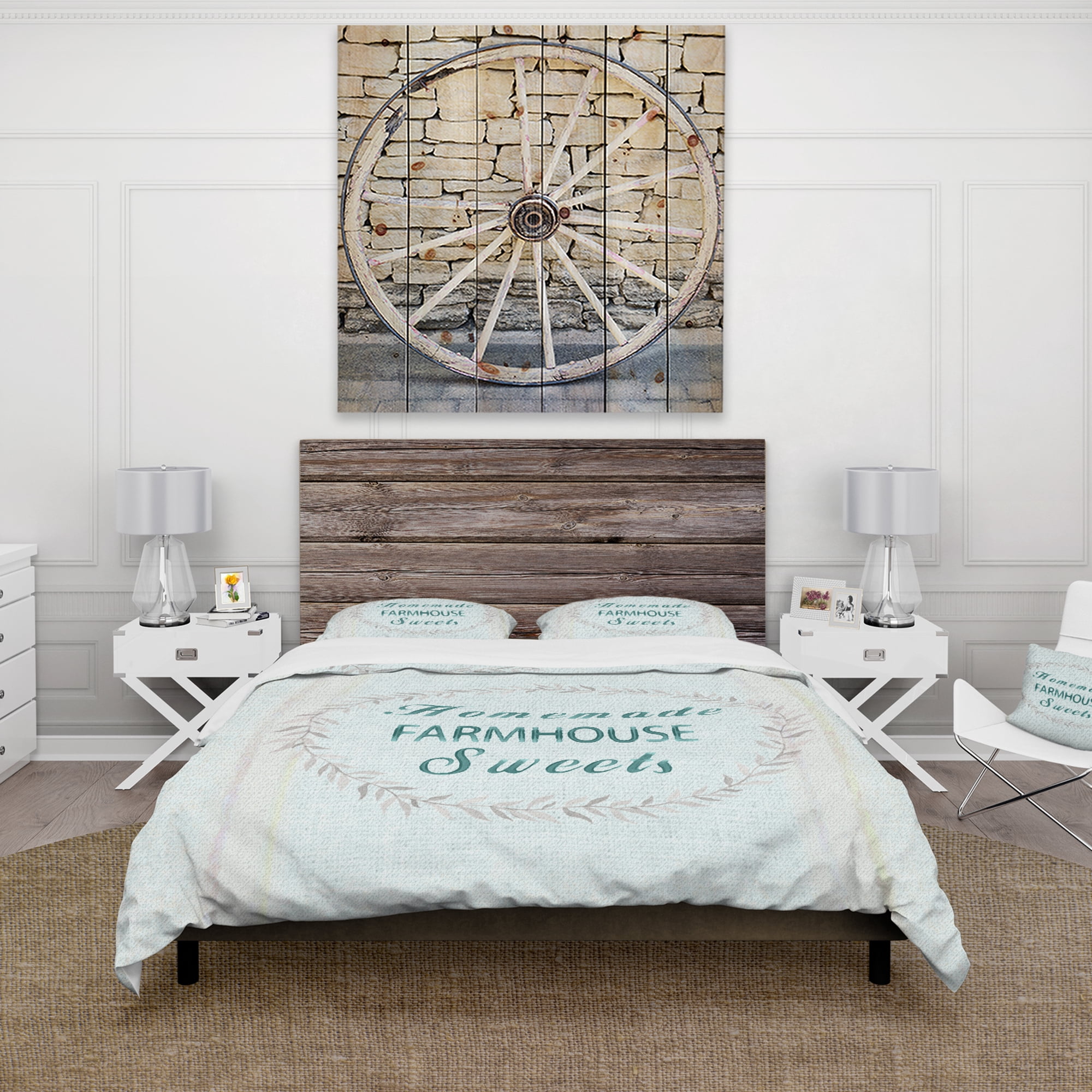 Designart 'Farmhouse Florals X' Farmhouse Duvet Cover Set